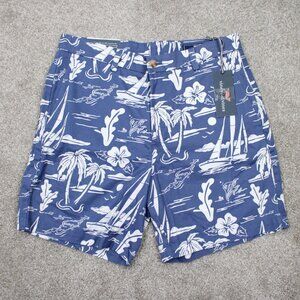 Vineyard Vines Breaker AOP Shorts NWT Men 32 Blue Chino All Over Print 7" inseam